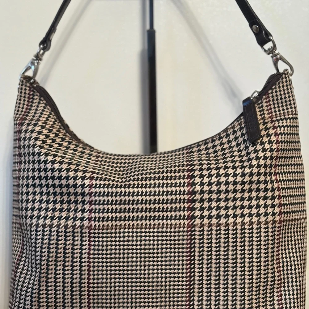 Lauren by Ralph Lauren Brown Cream Tweed / Herringbone Shoulder Bag